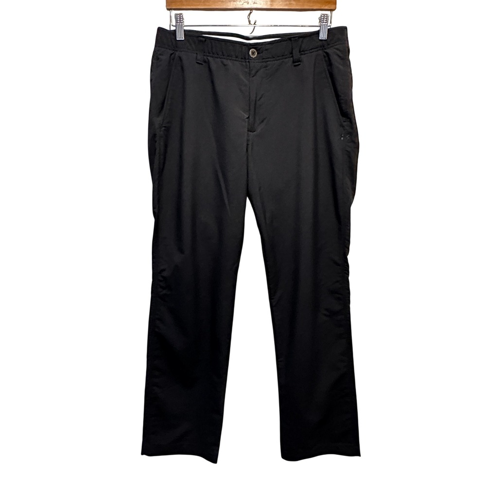 Under Armour Golf Pants Mens 34x30 Black Performance Tapered Fit Athletic Chino